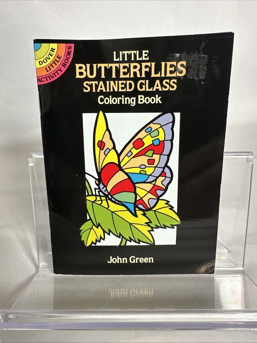 Little Dover Mini Coloring Book 8-10pg Stained Glass Butterflies Travel Fun